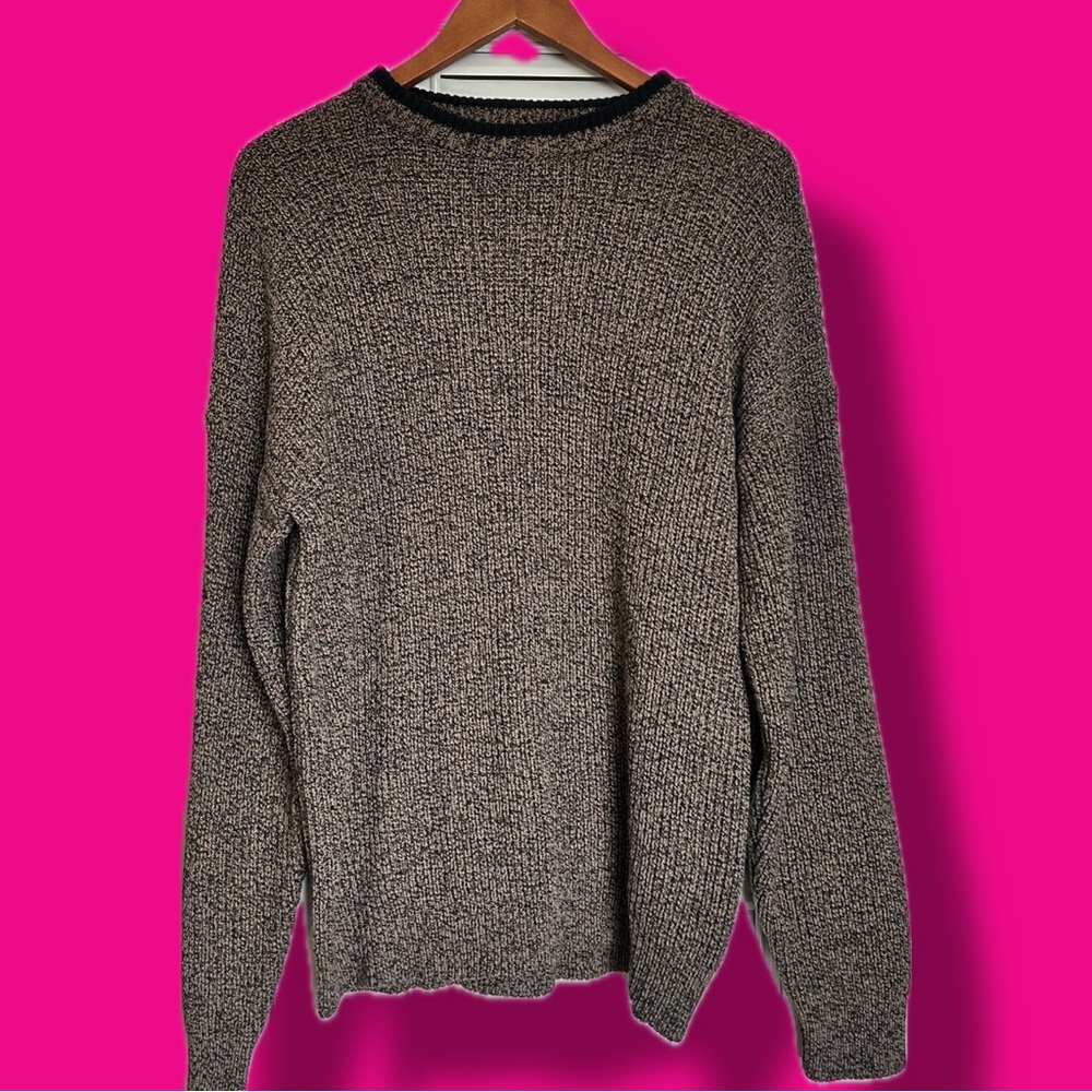 Oversized Black and Brown Crewneck Sweater